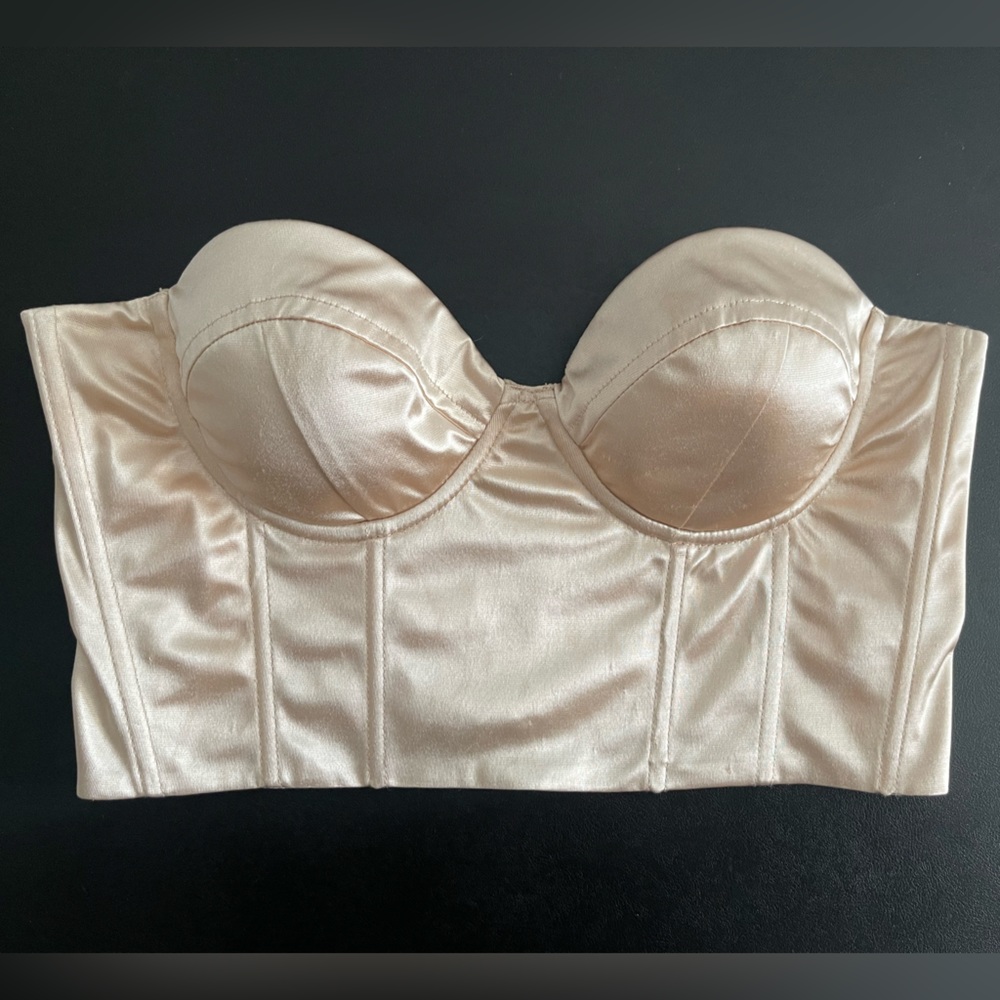 Satin cropped bustier